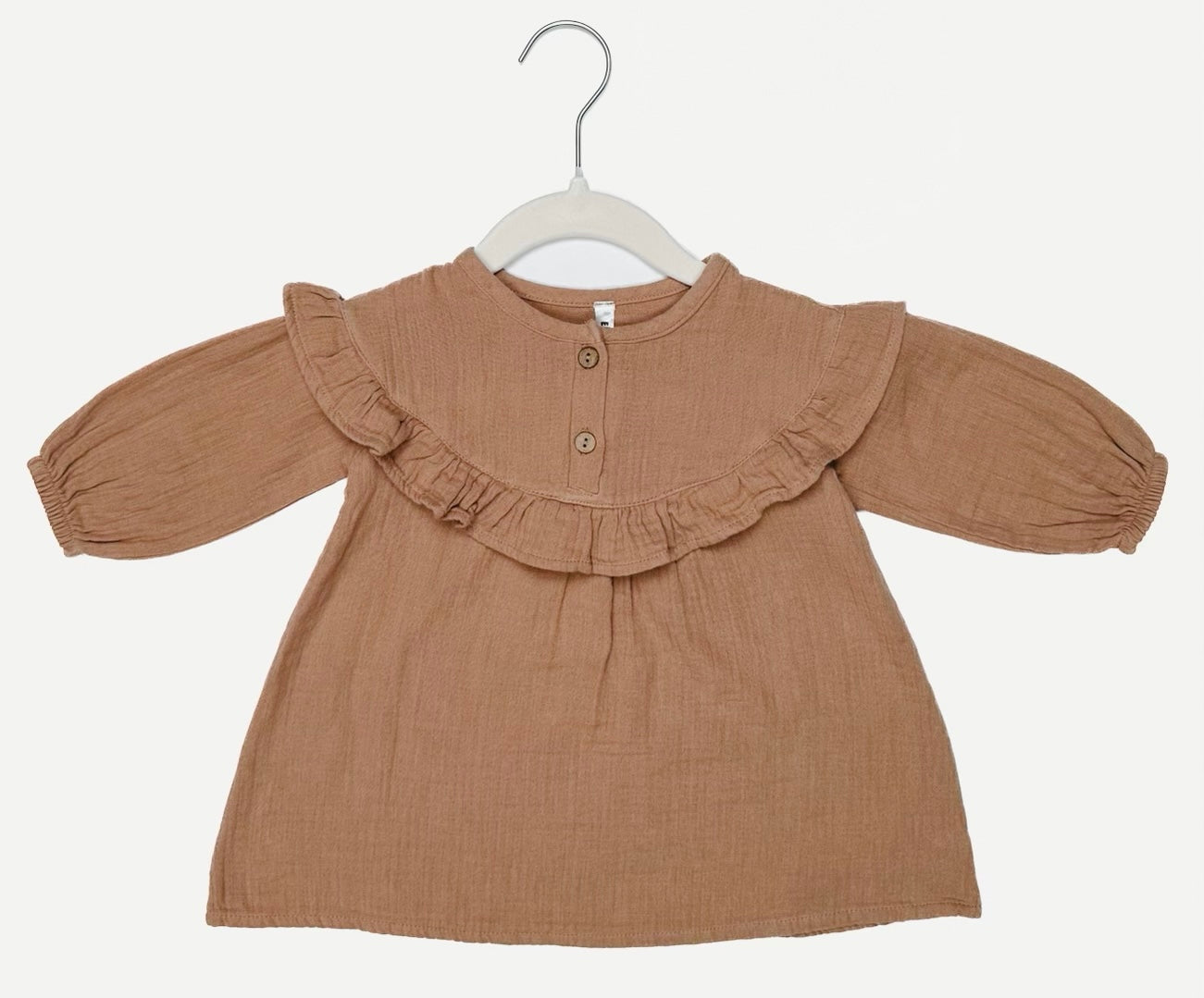 Baby Girl Muslin Long-Sleeves Dress Noah June's Baby Girl Muslin Long-Sleeves Dress Noah June's