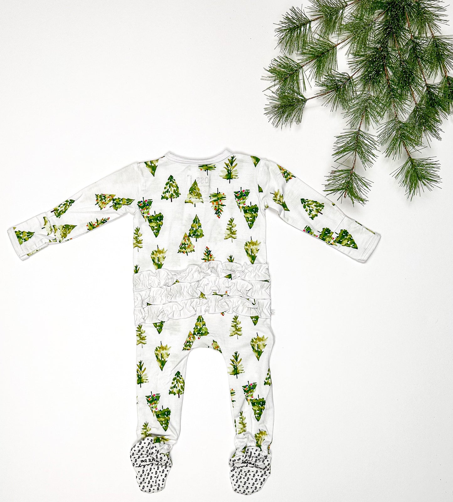 Baby Christmas Tree Bamboo Sleeper with Ruffles